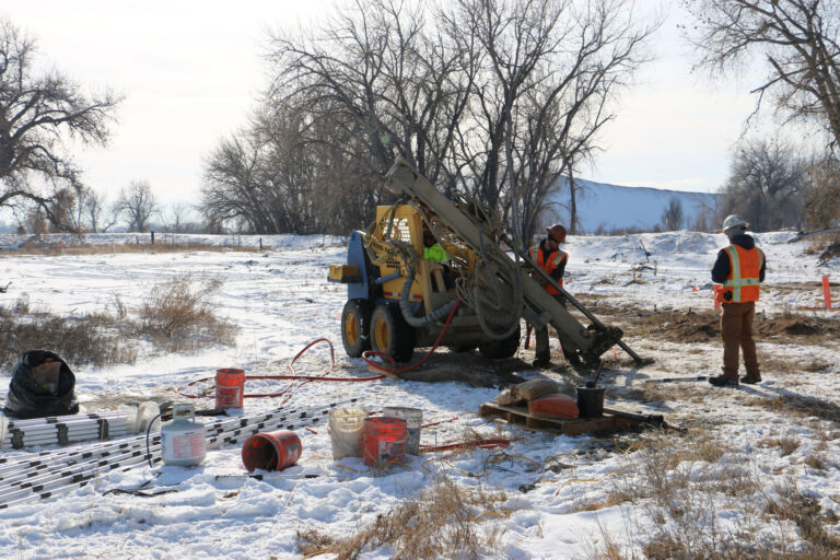 Drill Rig installing instrumentation