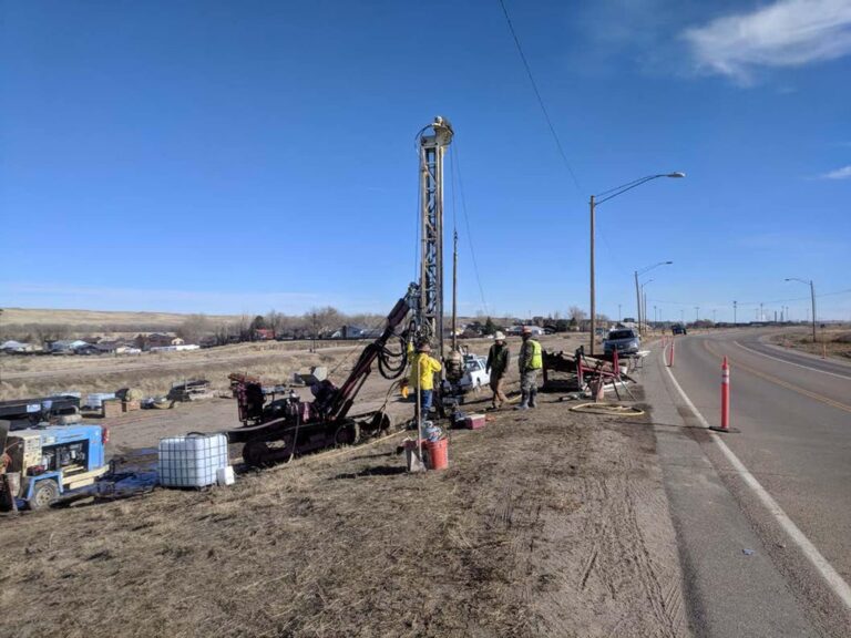 Drilling next to I-25