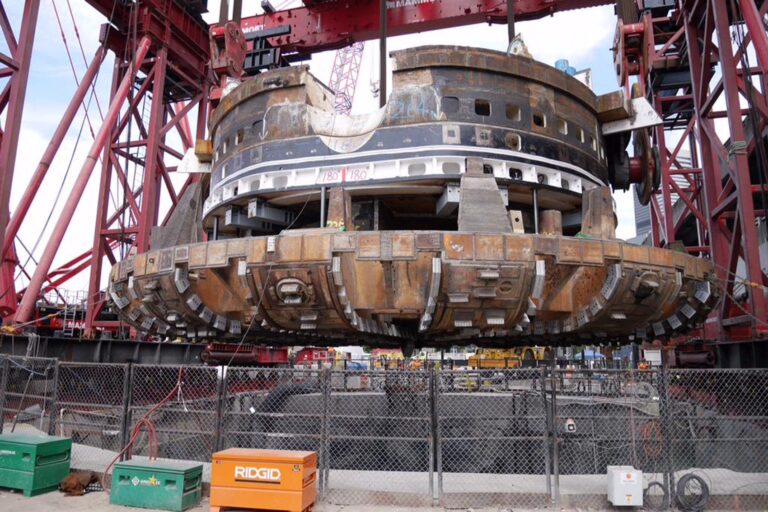 EPB-TBM Cutter Head suspended at top of shaft