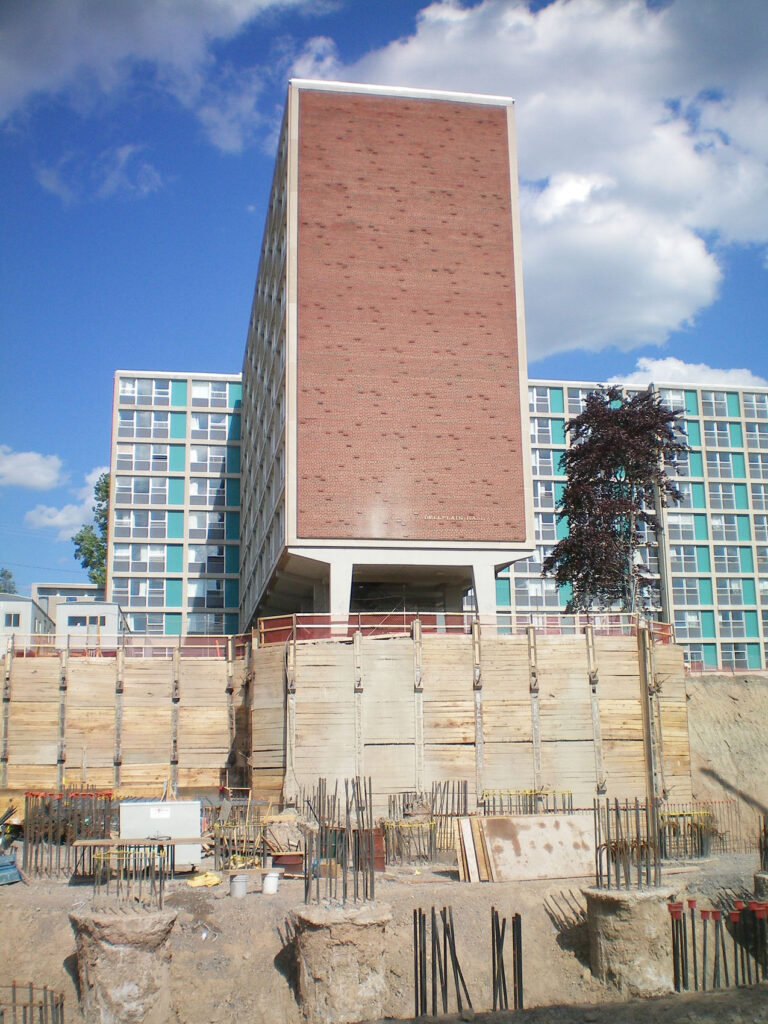 View of excavation below Dellplain Hall