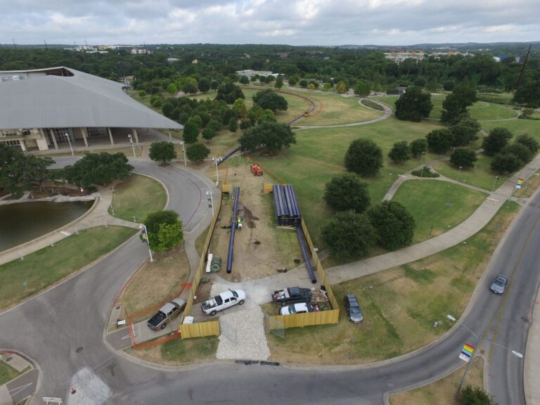 HDPE Pipe Fusing Site for HDD, Reclaimed Water System Austin, TX,