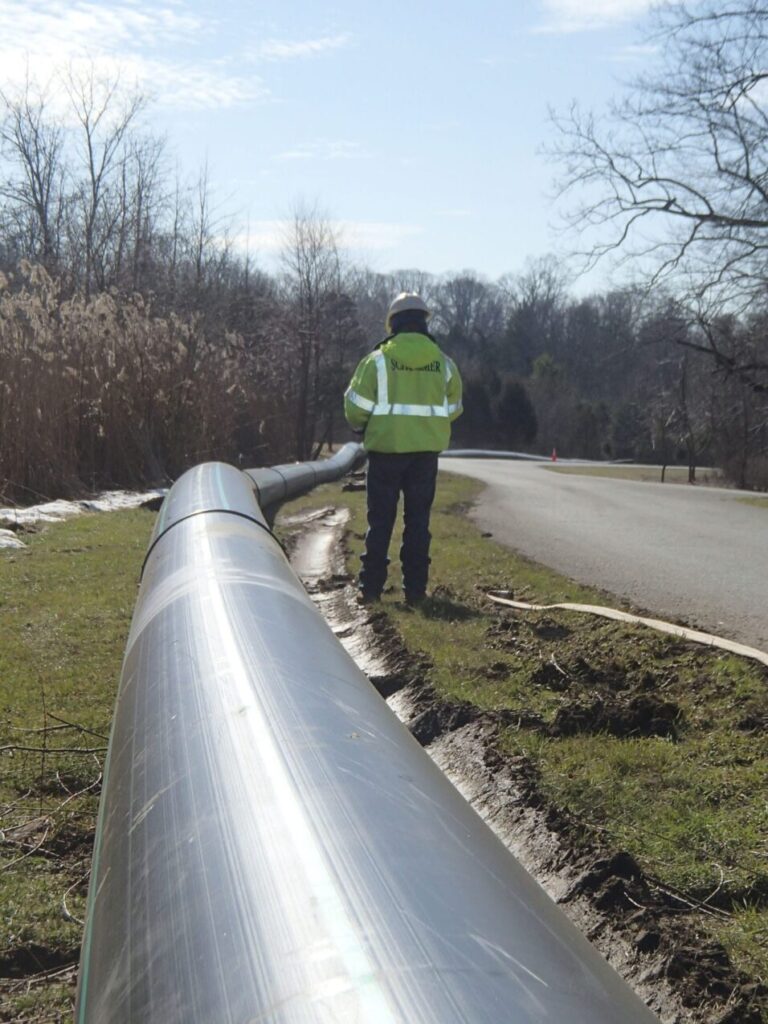 Inspecting HDPE pipe before installation