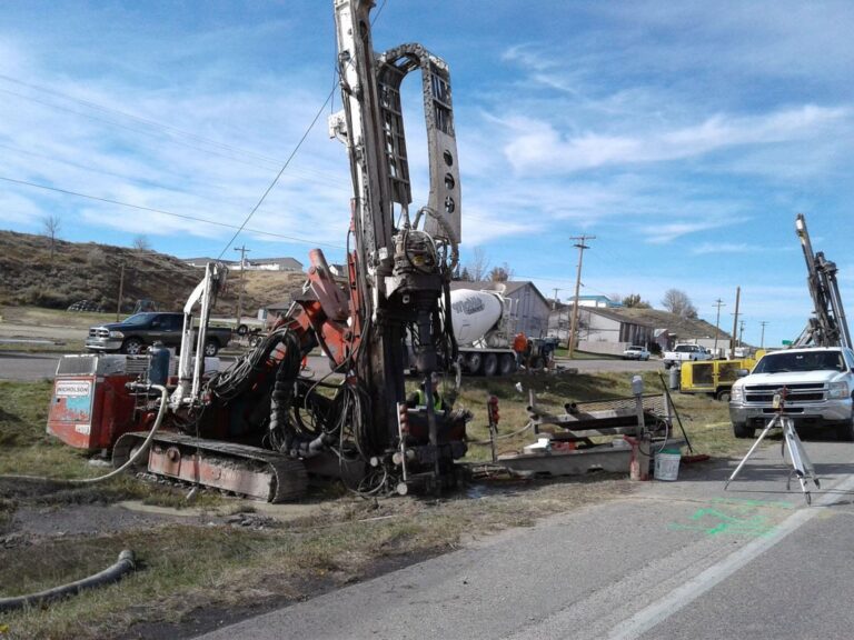 Grout injection next to highway,Glenrock ,WY