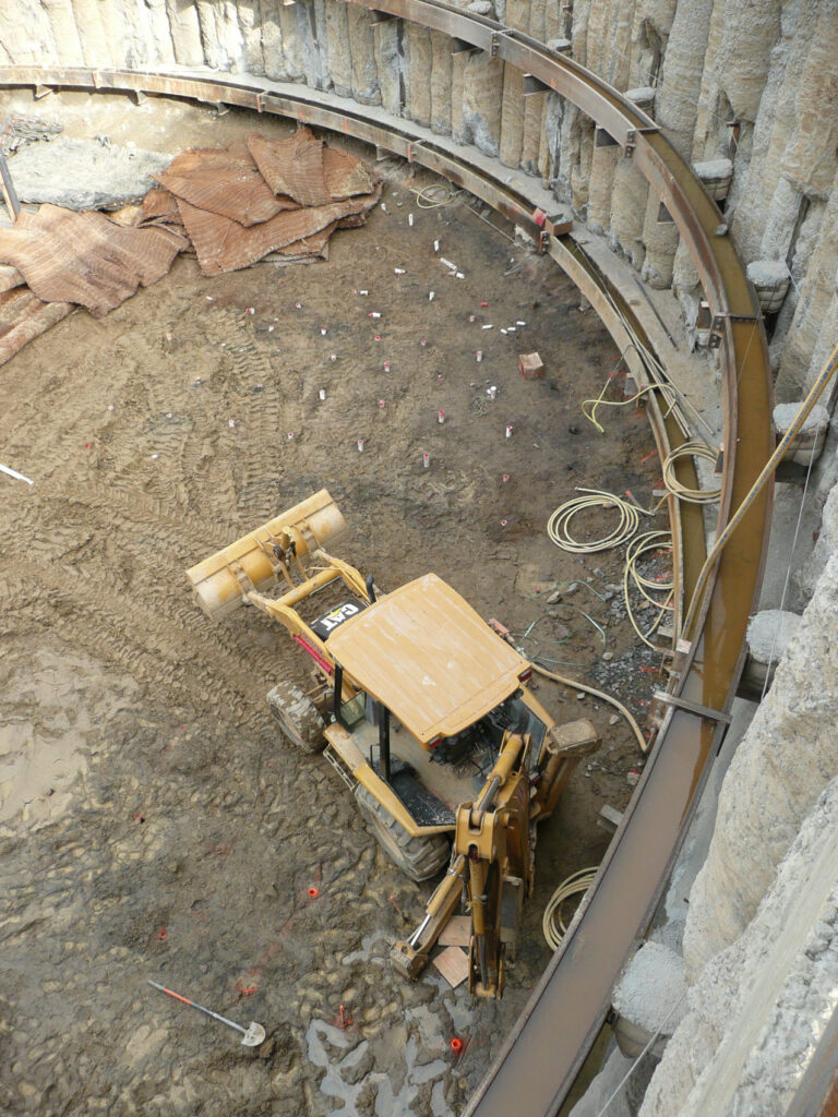 Excavation of Secant Pile Supported Shaft