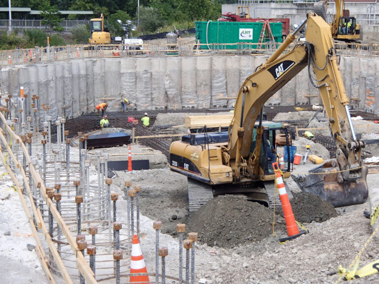 Excavation for new Back Wash Tank , Secant Pile Supported Walls