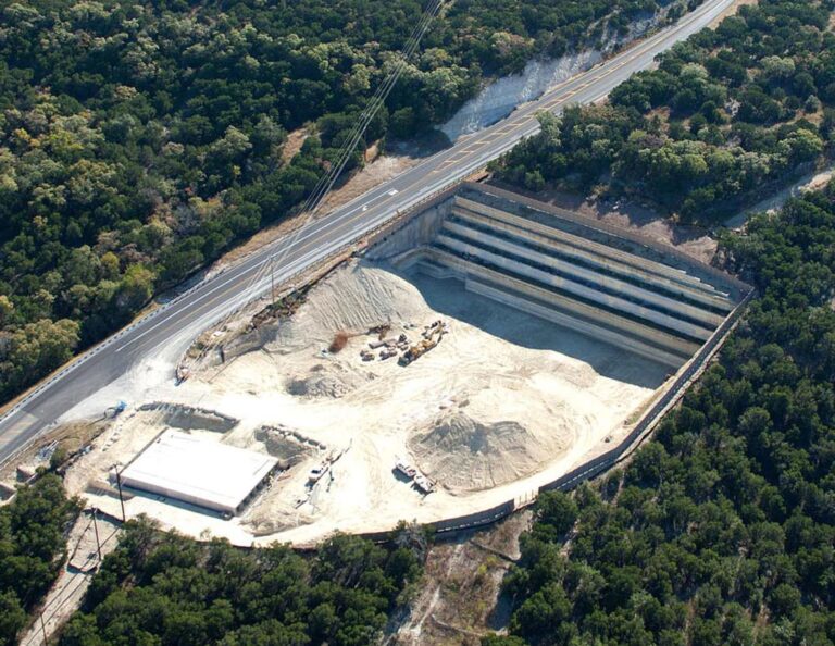 Aerial view of Raw Water Pump Station site under construction