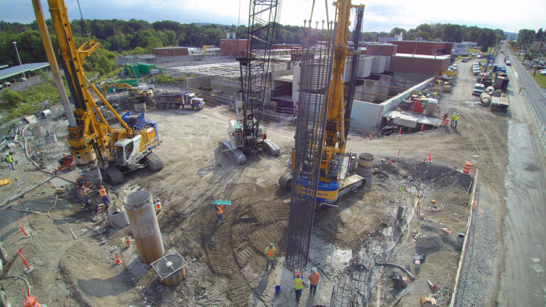 View of caisson drilling and construction, Binghamton-Johnson City, WWTP Restoration