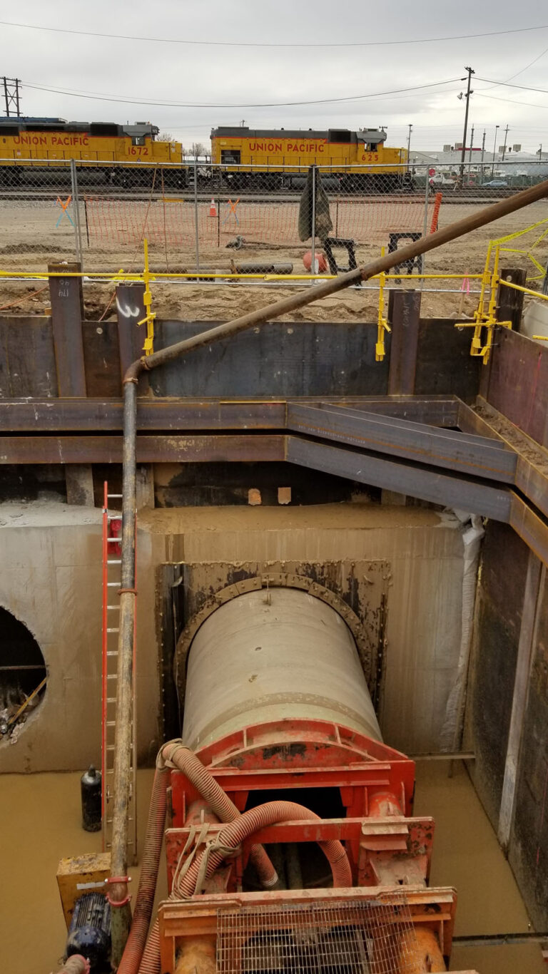 Tunneling beneath 17 active railroad tracks and 2 commuter ralis