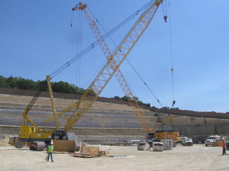 Pump Station under construction showing rock cut