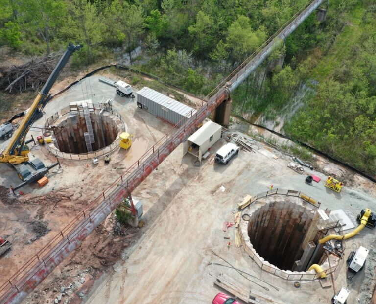 Aerial view of Atoka Pipeline Shafts