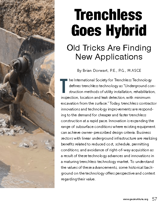 Trenchless Goes Hybrid GeoStrata Magazine